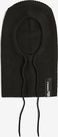 Căciulă de la KARL LAGERFELD JEANS pe negru: față
