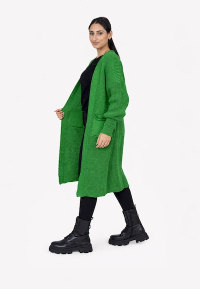 Elara Manteau en tricot en vert, Vue avec produit