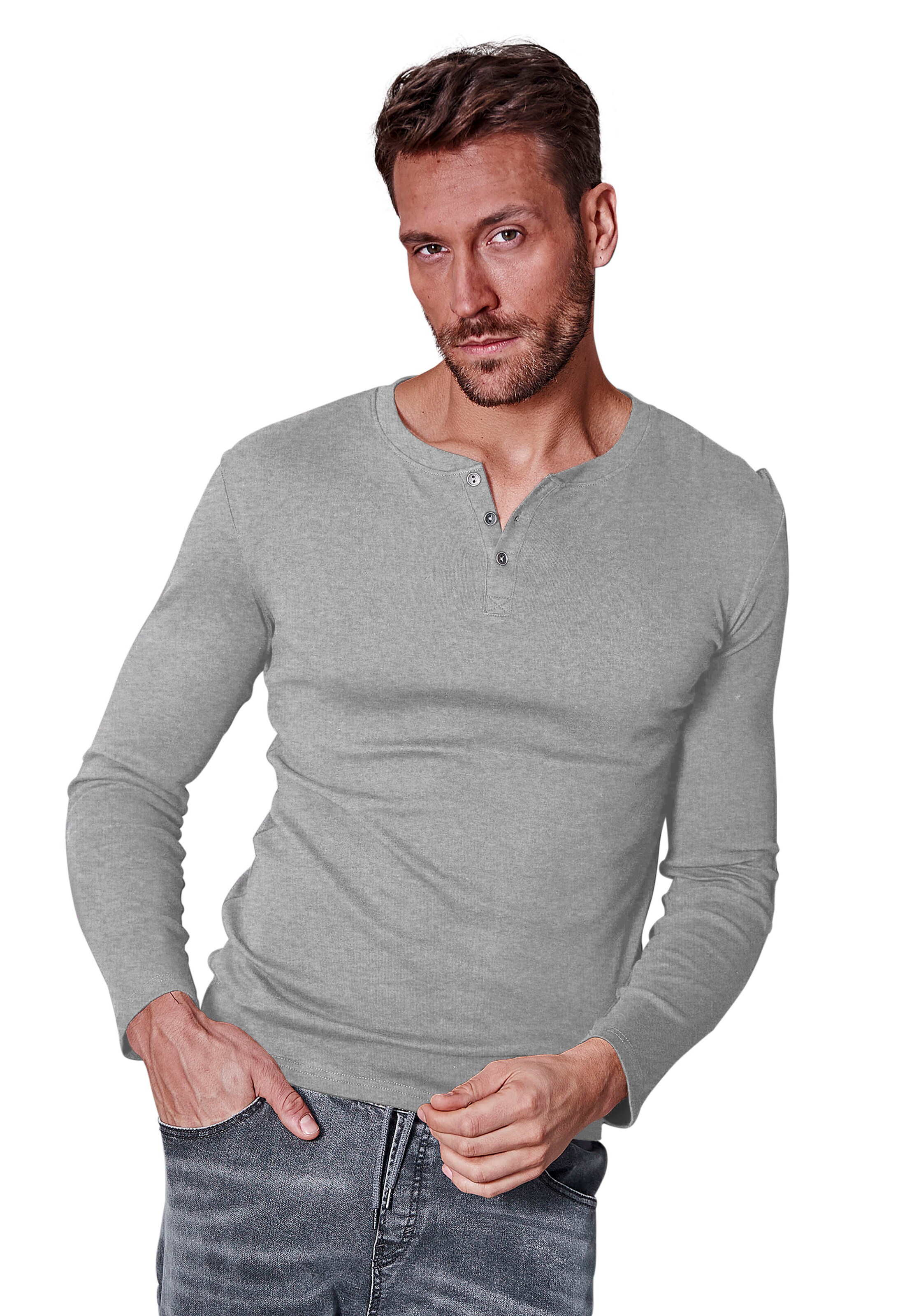 H.I.S Shirt in Grau: Vorderseite