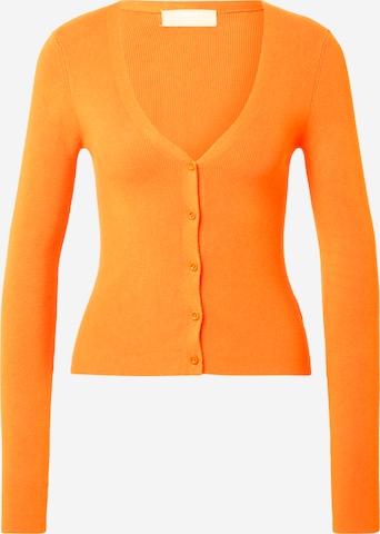 LENI KLUM x ABOUT YOU Knit Cardigan 'Vicky' in Orange: front