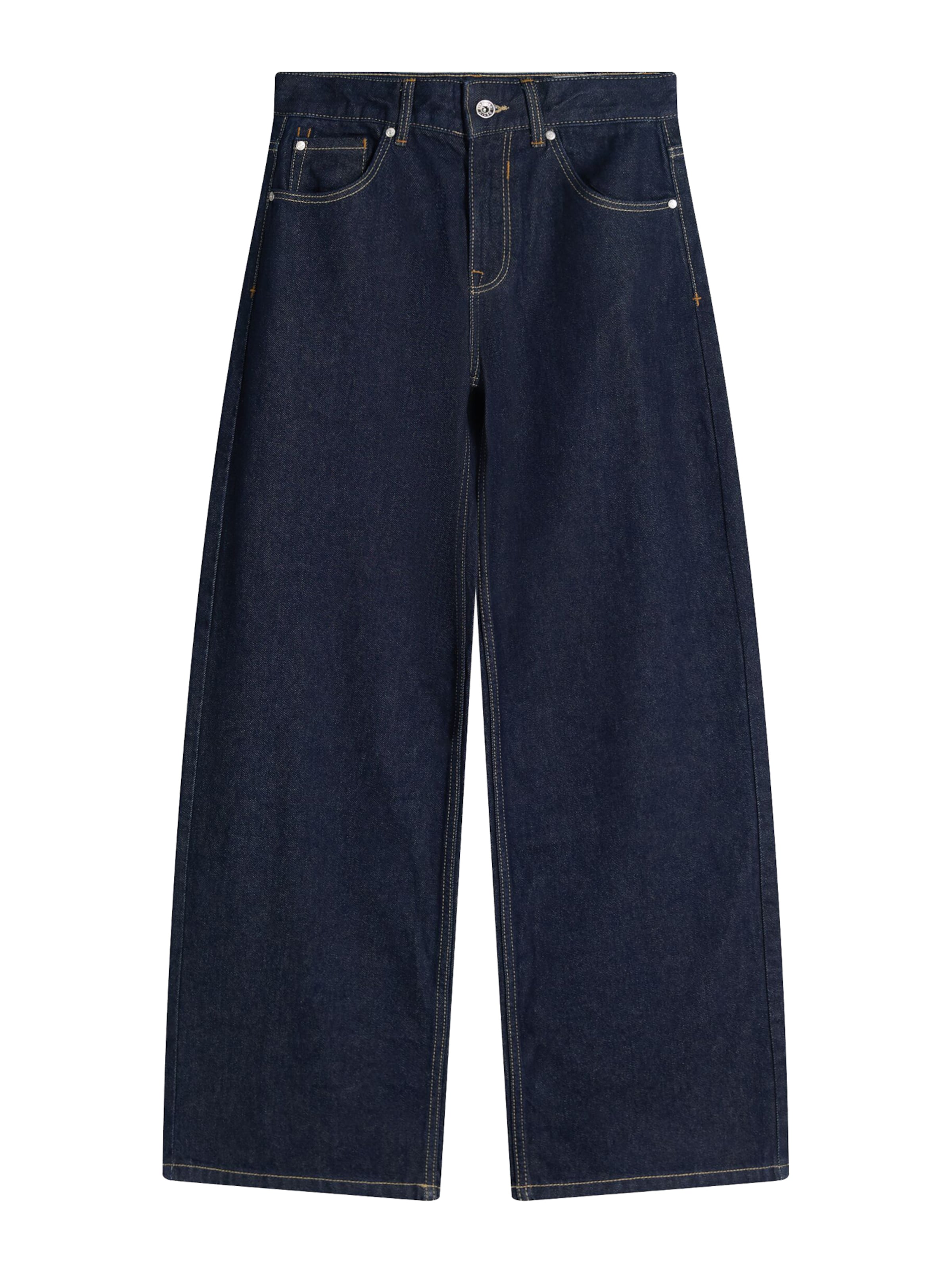 Baggy Jeans de la Bershka pe albastru: față