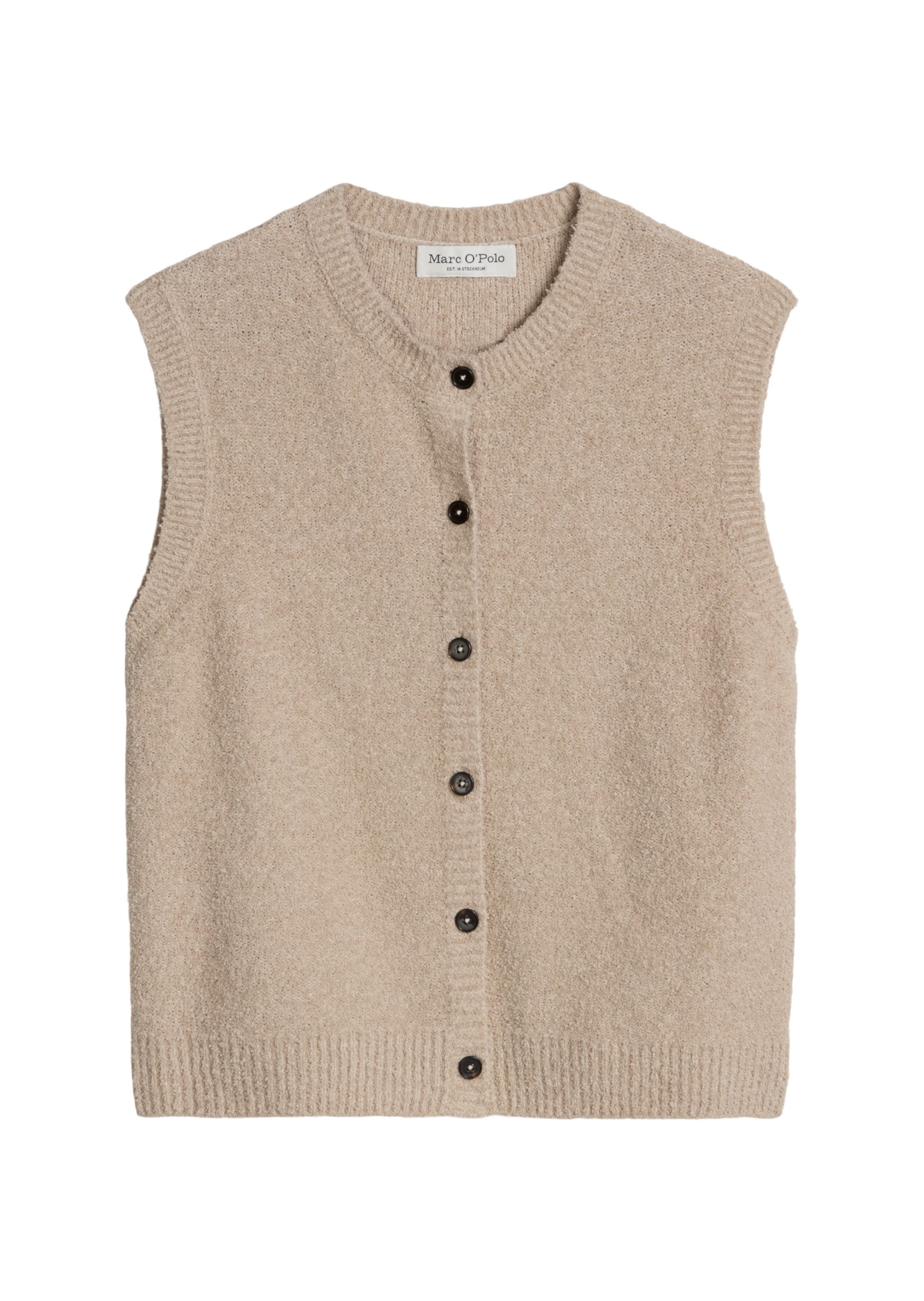 Marc O'Polo Knitted vest in Beige: front