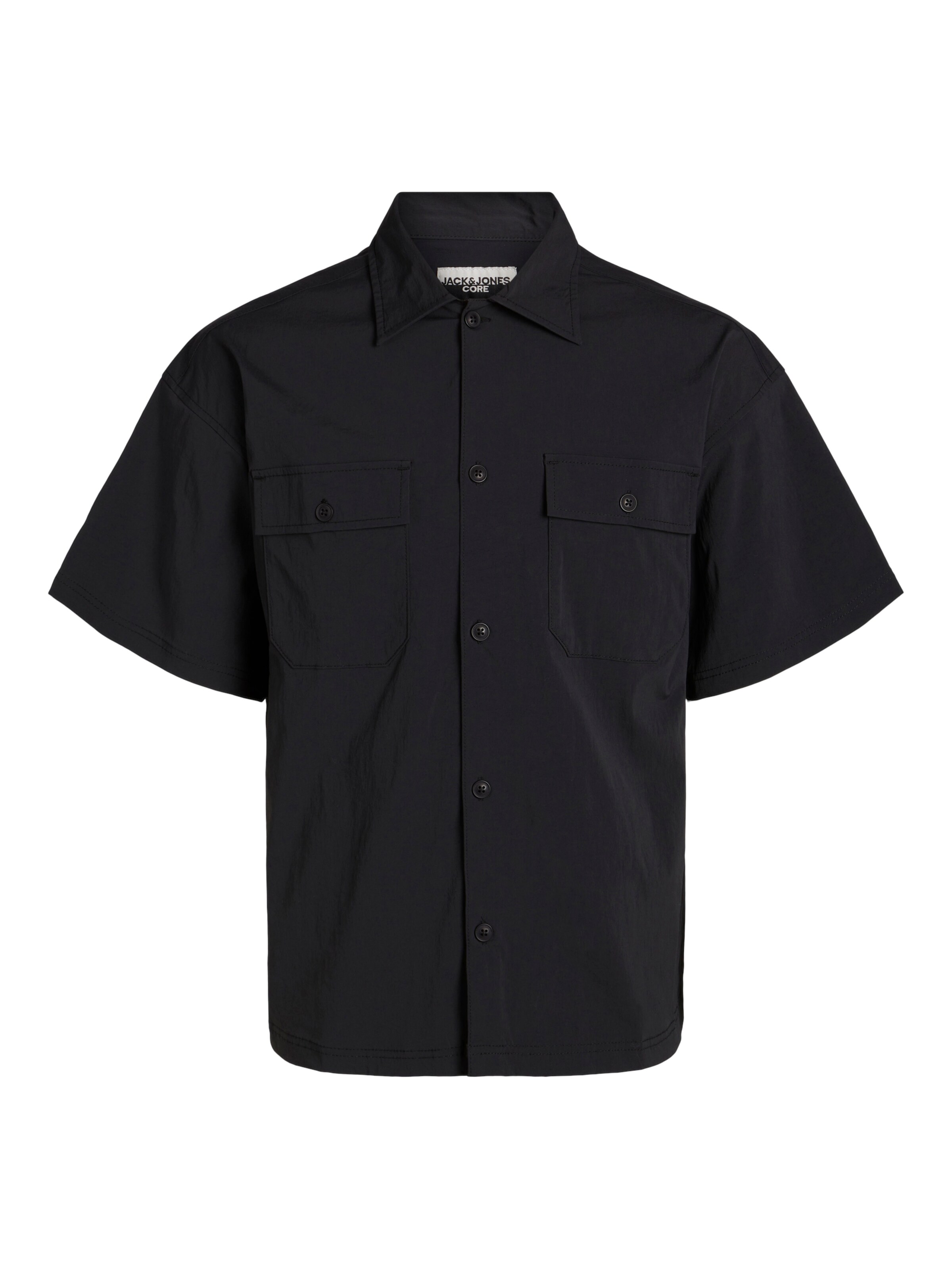 JACK & JONES Comfort fit Button Up Shirt 'Altitude' in Black: front