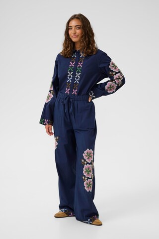 CULTURE Wide leg Pants 'CUBreezy' in Blue