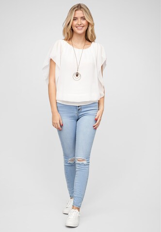 Cloud5ive Set: Bluse und Kette in Weiß