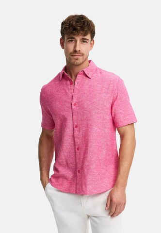 INDICODE JEANS Regular fit Overhemd ' Lino ' in Roze: voorkant