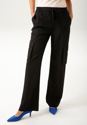 Aniston CASUAL Pajama Pants in Black: front