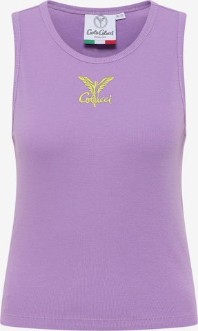 Tops en tricot Carlo Colucci en violet : devant
