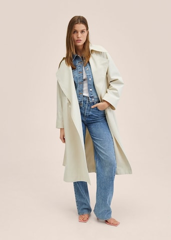 Manteau mi-saison MANGO en blanc : devant