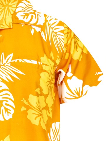 King Kameha Shirt 'Mono Hibiscus' in Gelb