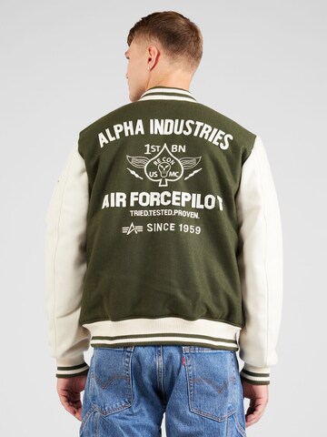 ALPHA INDUSTRIES Přechodná bunda 'Varsity' – zelená