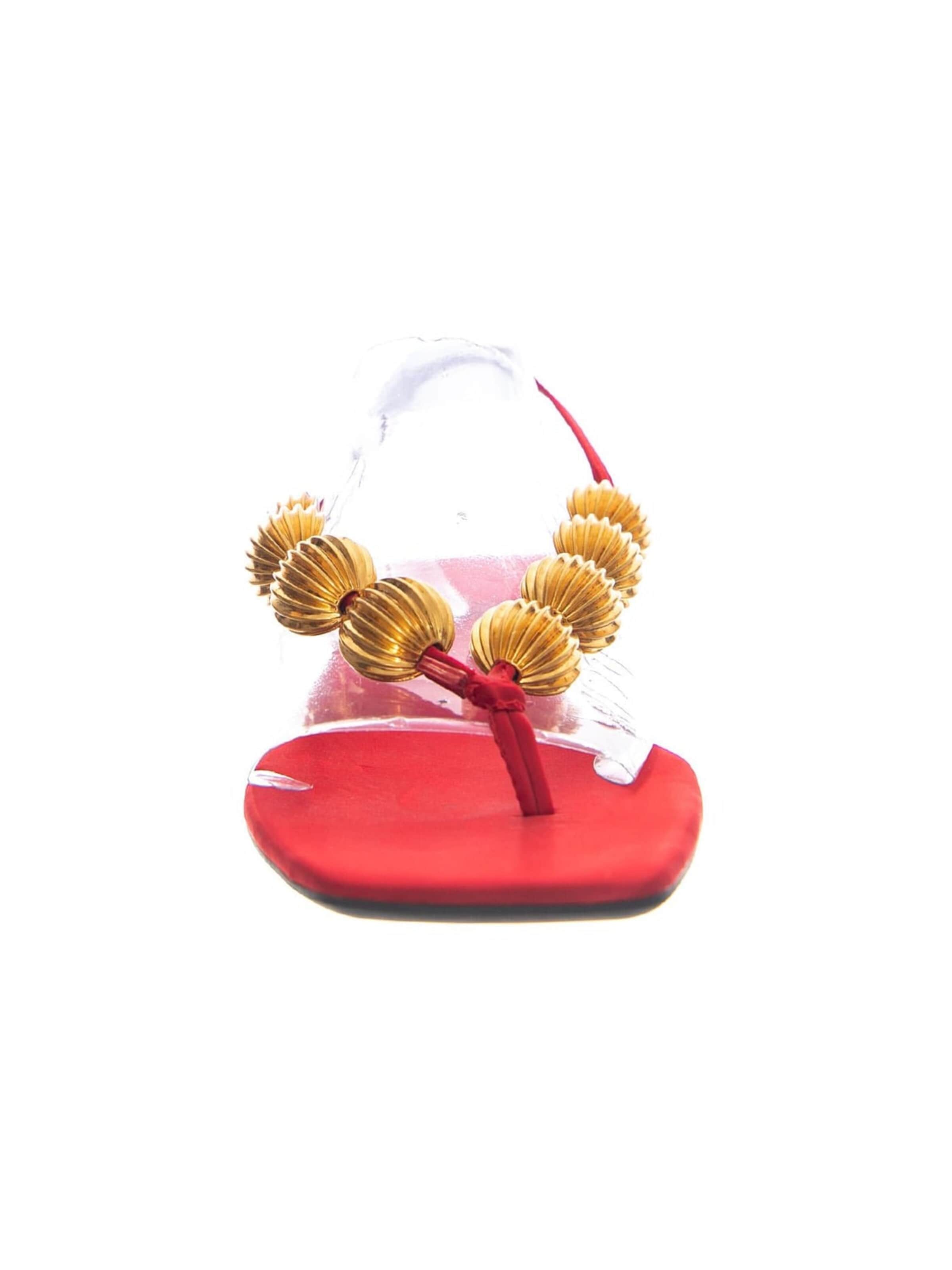 Tongs 'YUCATAN RED SATIN GOLD' Jeffrey Campbell en mélange de couleurs