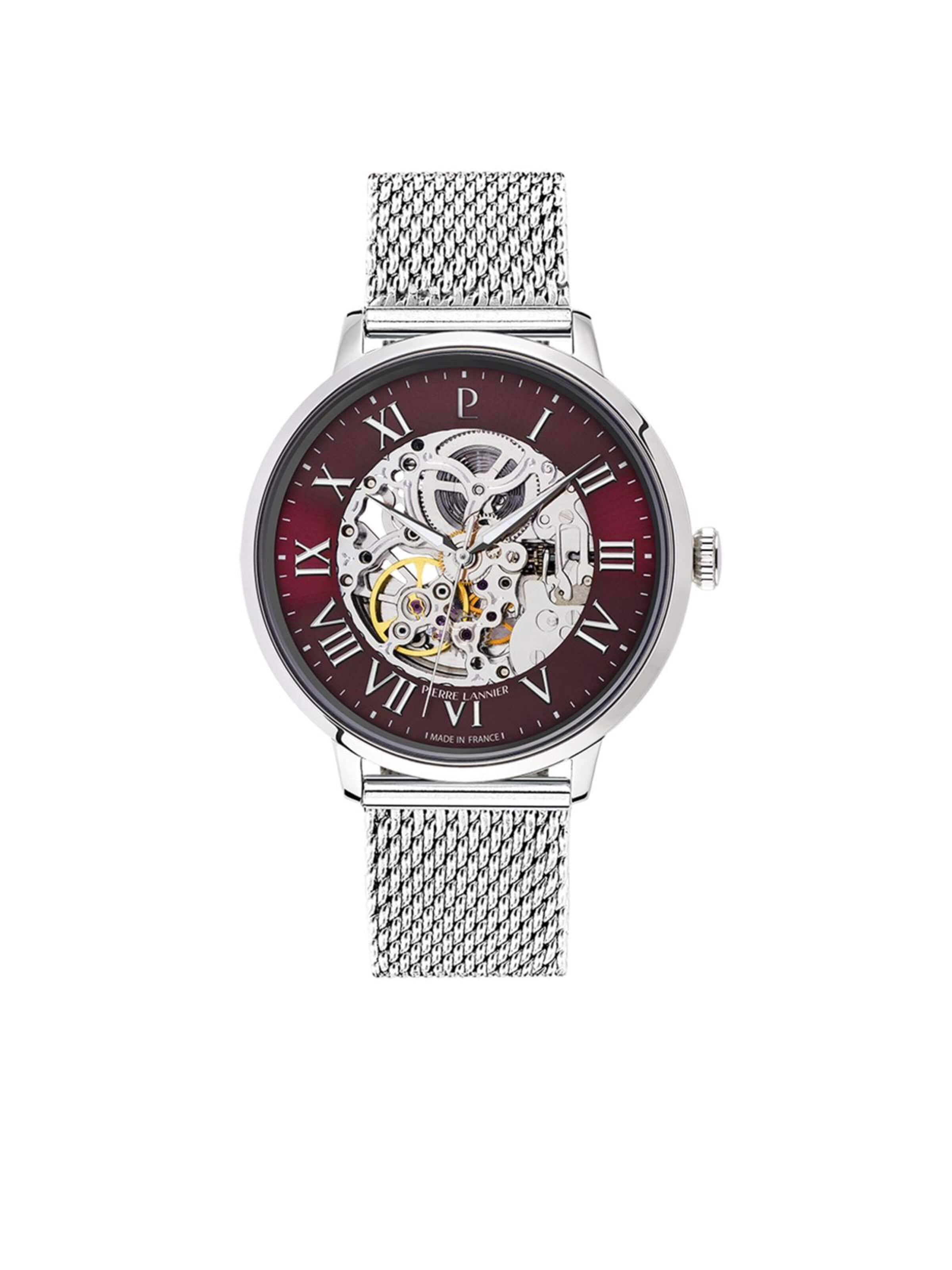 Montre à affichage analogique Pierre Lannier en rouge : devant