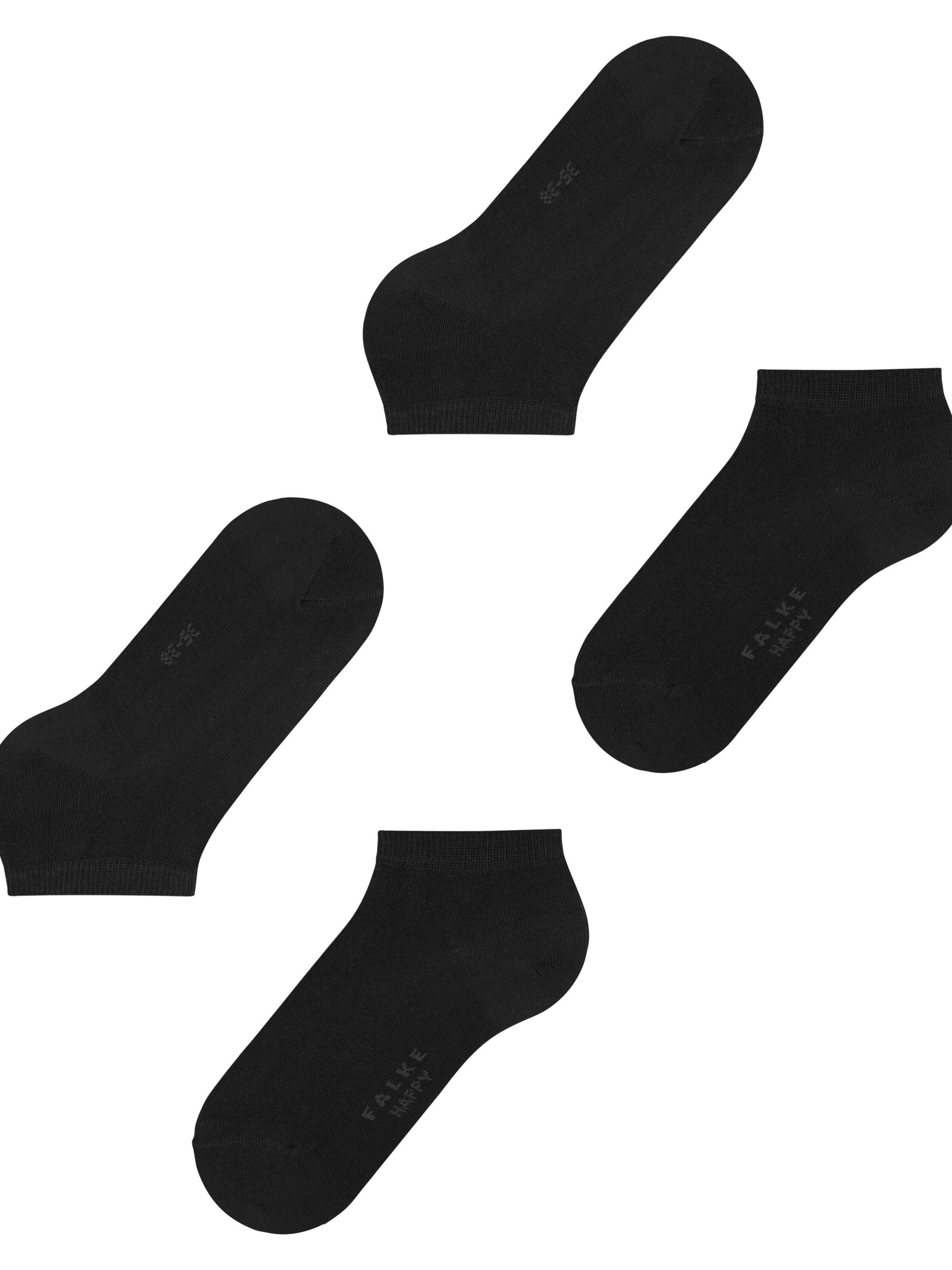 FALKE Füßlinge 'Happy 2-Pack'‌‌‌‌‌‌‌ in Schwarz