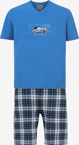 Charles Colby Pyjama kort 'Lord Goffredo' in Blauw: voorkant