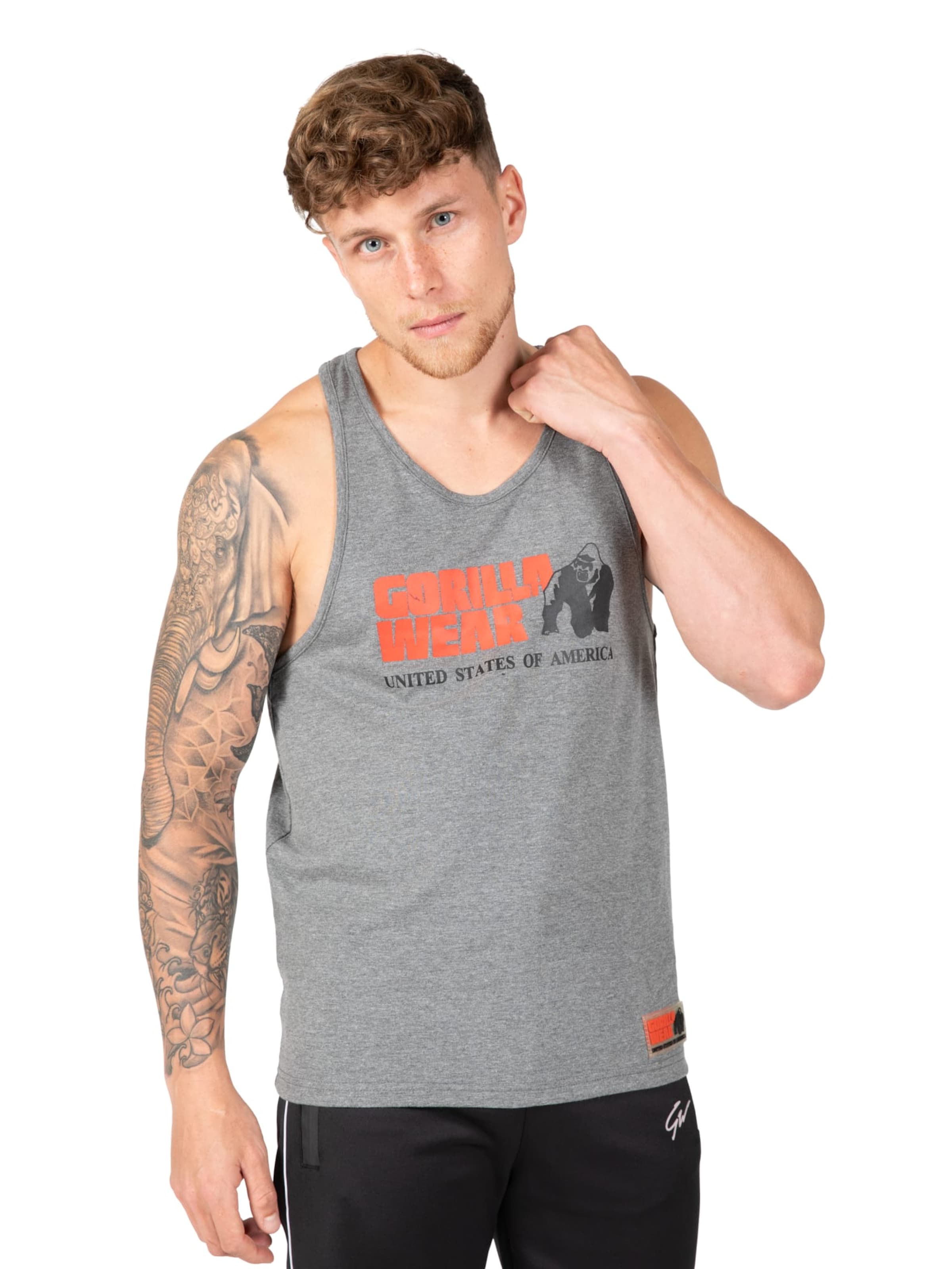 T-Shirt Gorilla Wear en gris : devant