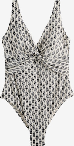 NextTrokutasti Jednodijelni kupaći kostim - bež boja: prednji dio