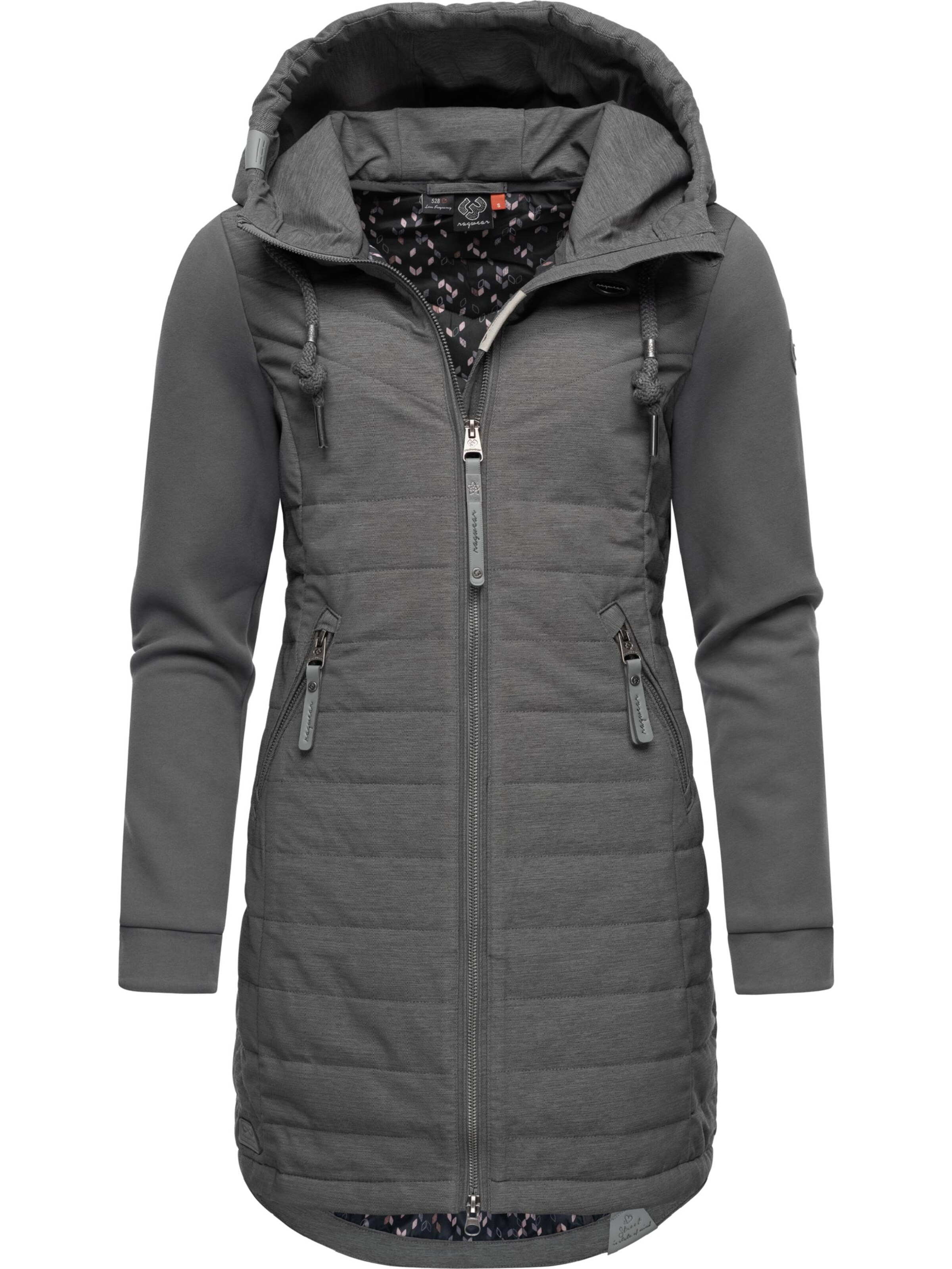 Ragwear Between-seasons coat 'Lucinda' in Grey: front