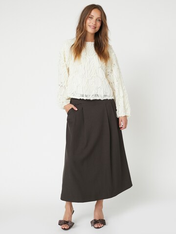 Jupe 'Luna' co'couture en marron