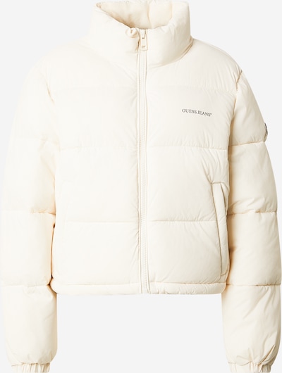 Žieminė striukė iš GUESS JEANS, spalva – kremo, Prekių apžvalga