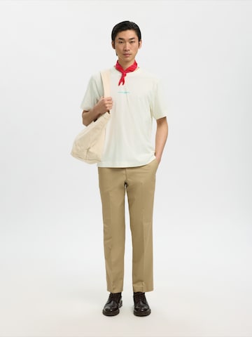 T-Shirt 'SLHElias' SELECTED en beige