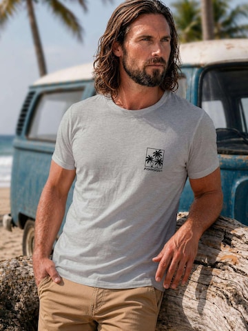 Neverless Shirt 'Logo Palmen' in Grey