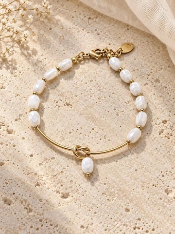 THE GEM STORIES JEWELRY Armband 'Eternal Knot Bracelet' i vit
