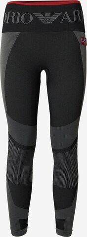 Skinny Pantaloni sportivi di EA7 Emporio Armani in nero: frontale