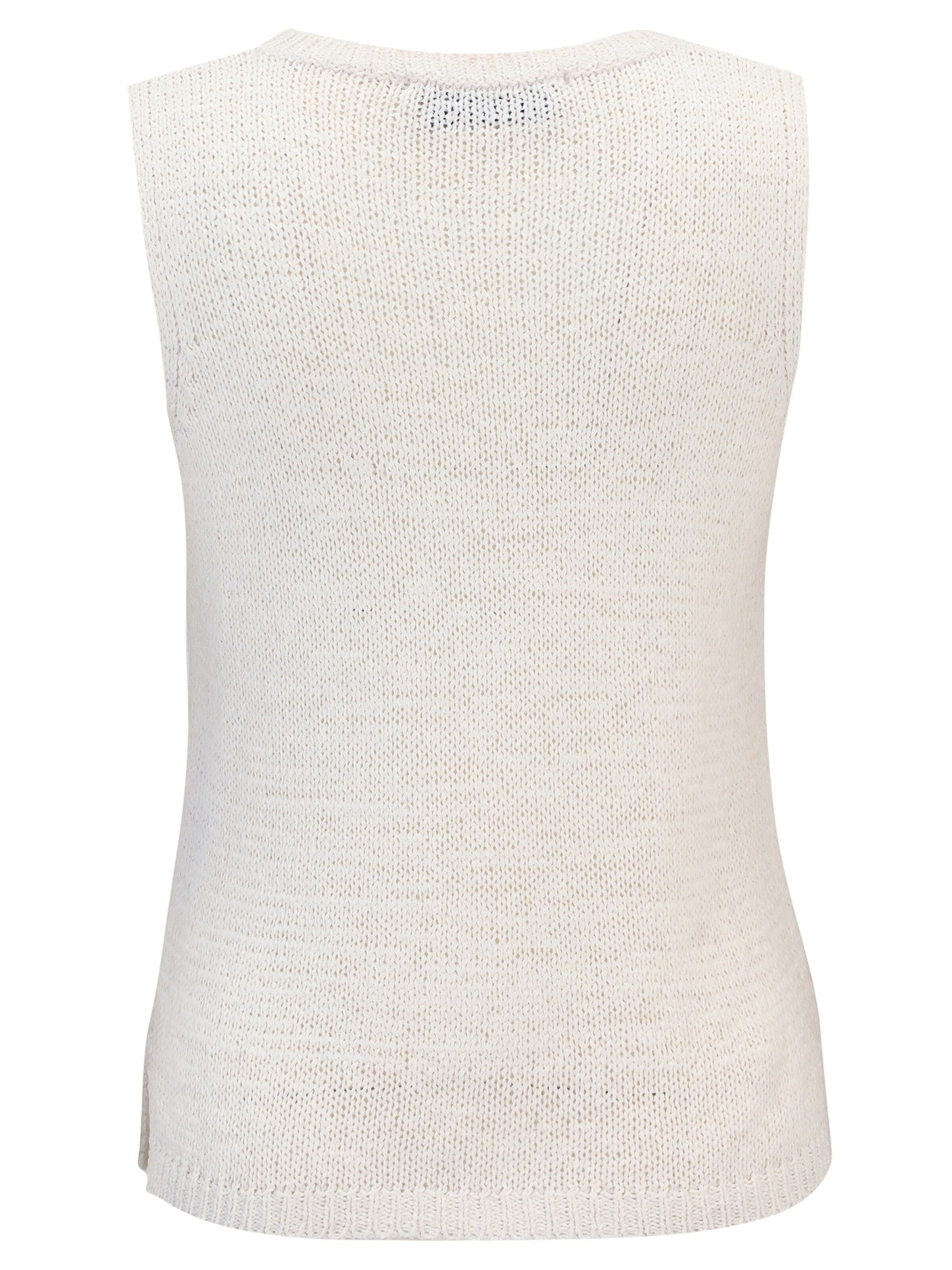 Cartoon Strick-Top mit Rundhalsausschnitt in Weiß