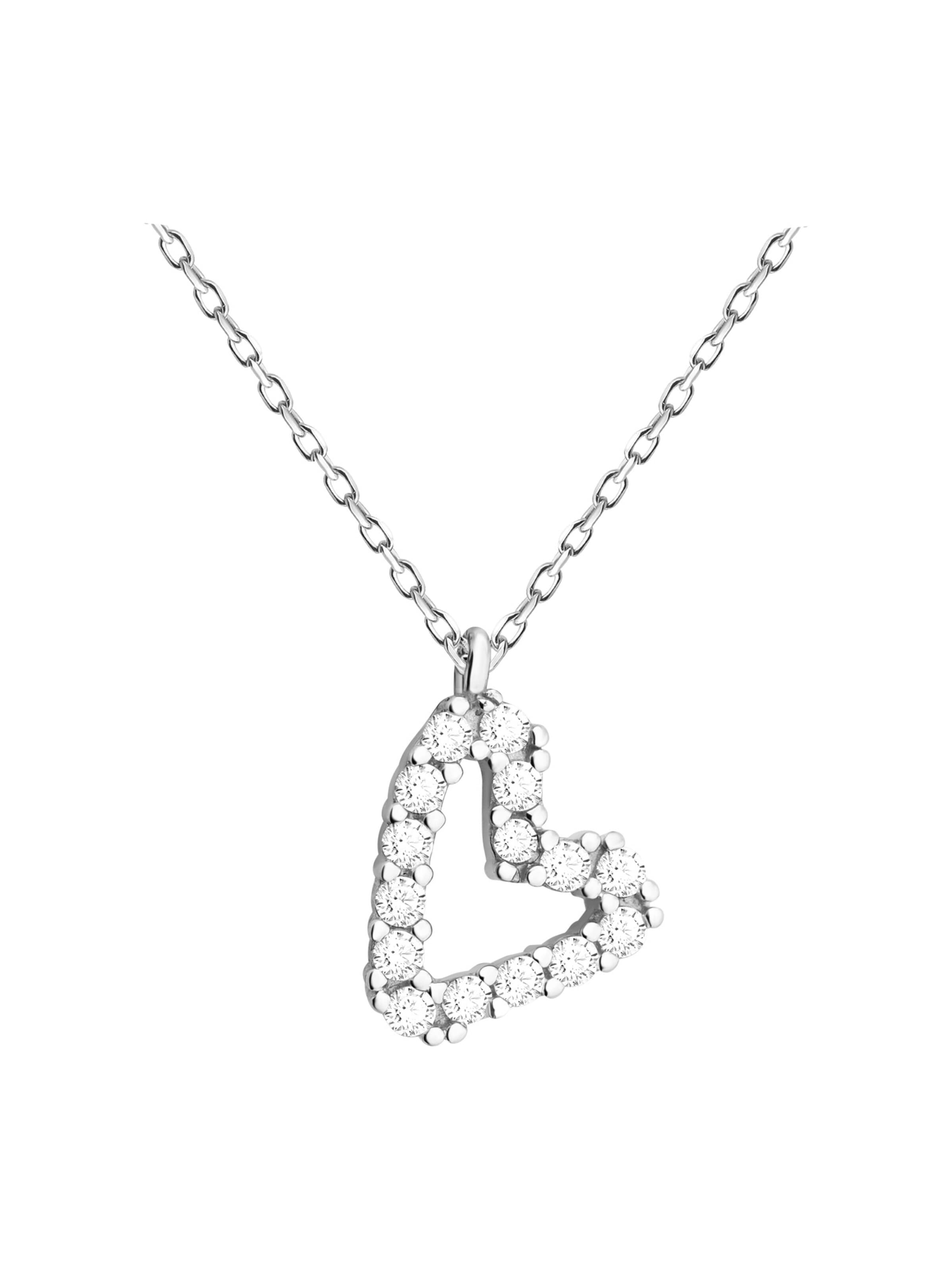 Sofia Milani Necklace 'Heart' in Silver: front