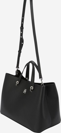 TOMMY HILFIGER Nakupovalna torba | črna / srebrna barva, Prikaz izdelka