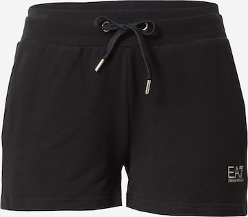 EA7 Emporio Armani - regular Pantalón en negro: frente