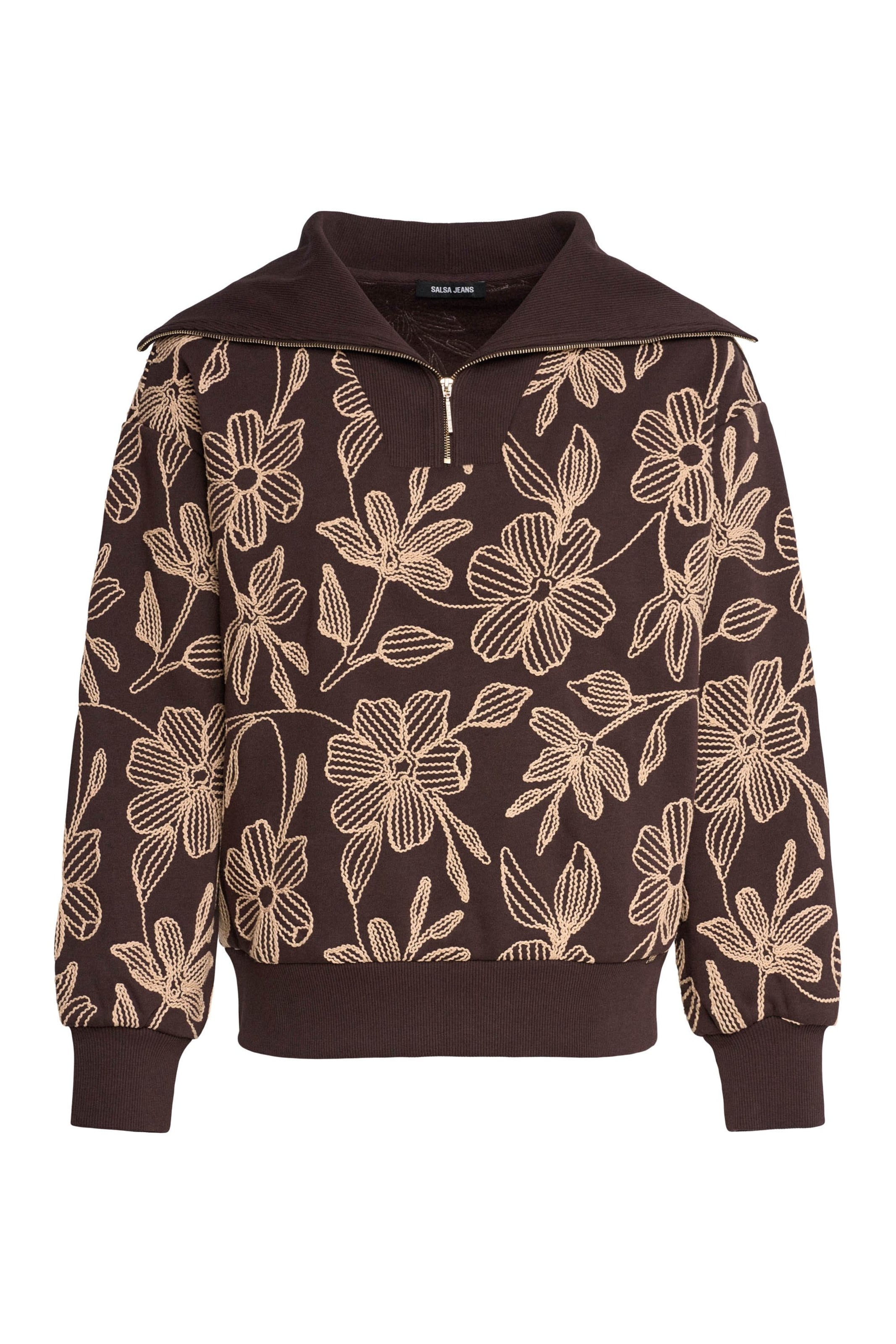 Salsa Jeans Trui in Bruin: voorkant