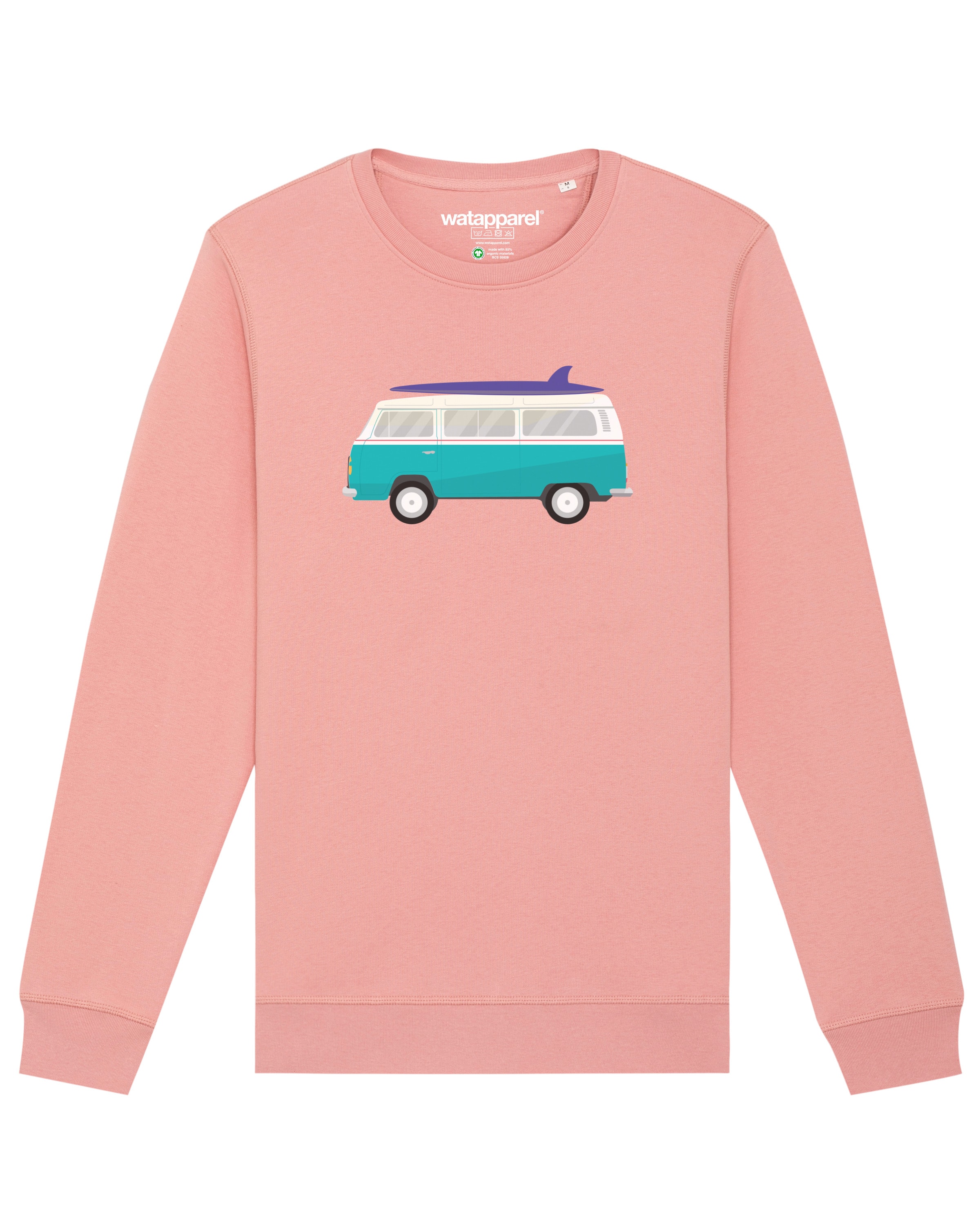 Sweat-shirt ' California Dream ' Watapparel en rose : devant