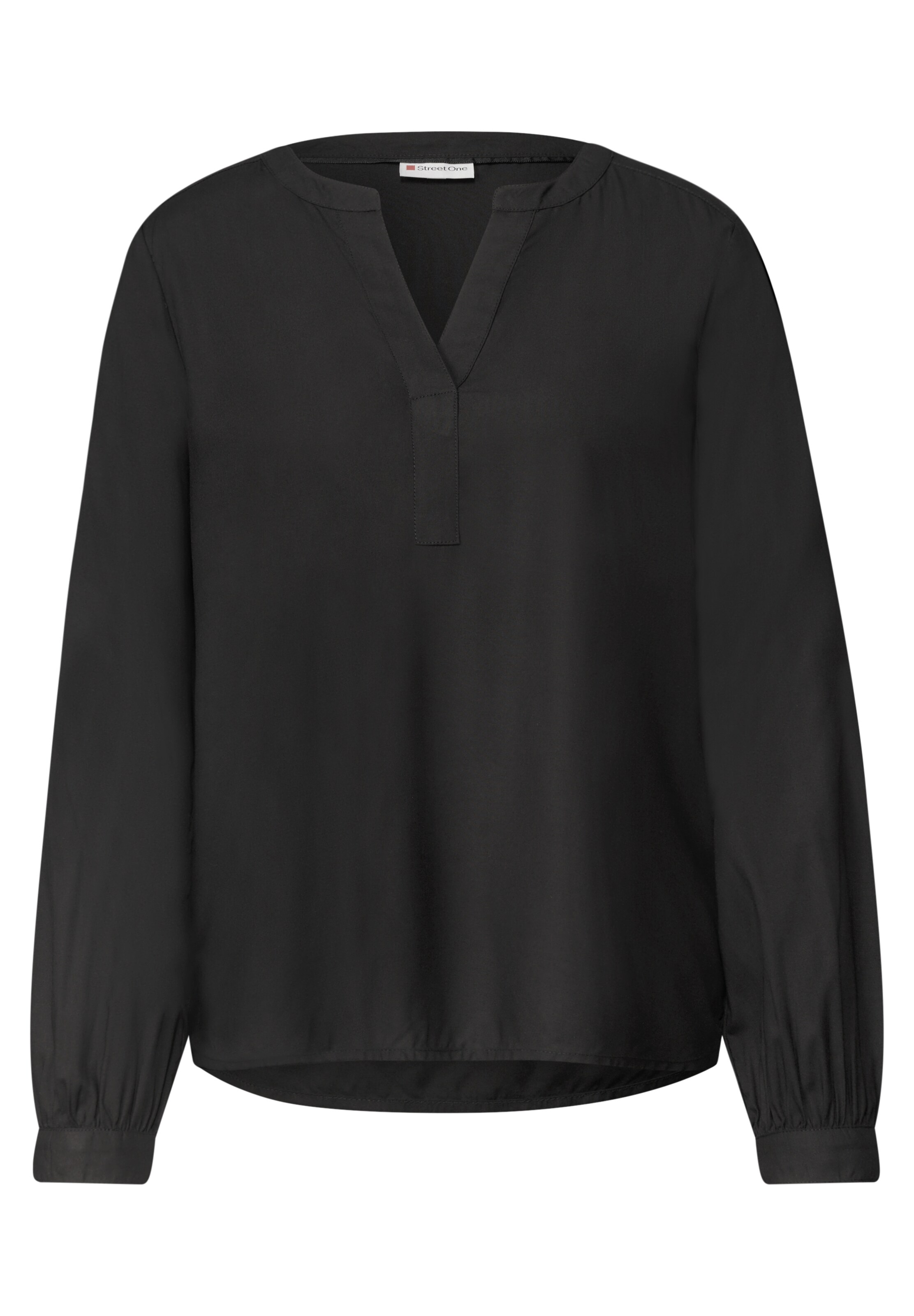STREET ONE Split Neck Tunika in Schwarz: Vorderseite