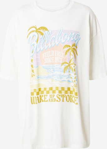 BILLABONG T-shirt 'WAKE UP AND STOKE' i vit: framsida