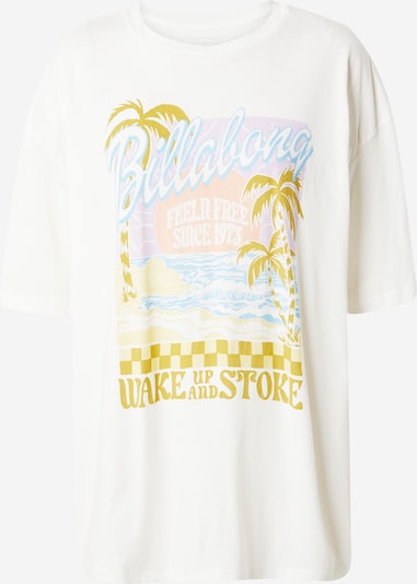 BILLABONG T-shirt 'WAKE UP AND STOKE' en bleu clair / or / lilas / blanc, Vue avec produit