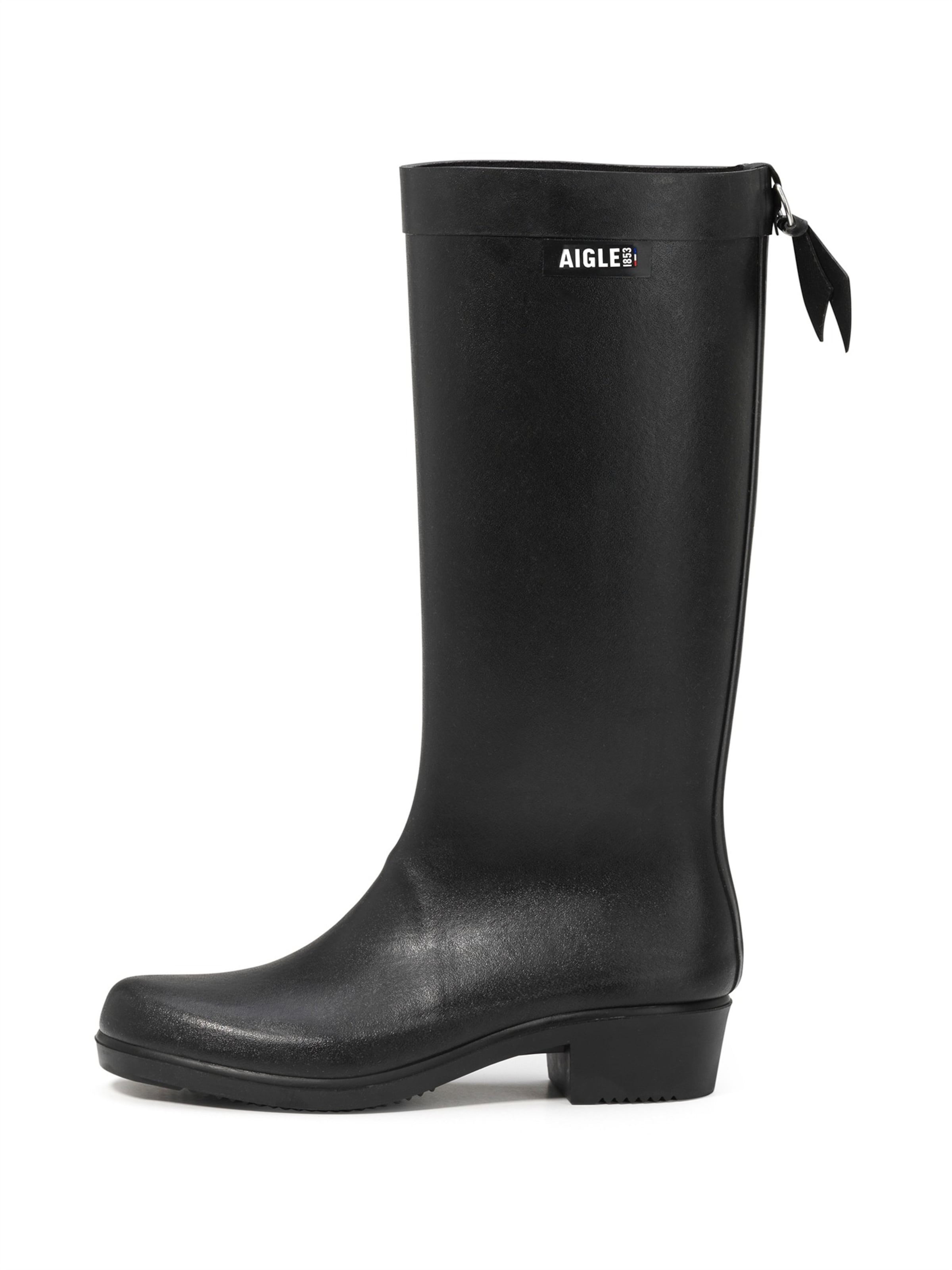 AIGLE Rubber Boots 'Myrica' in Black: front