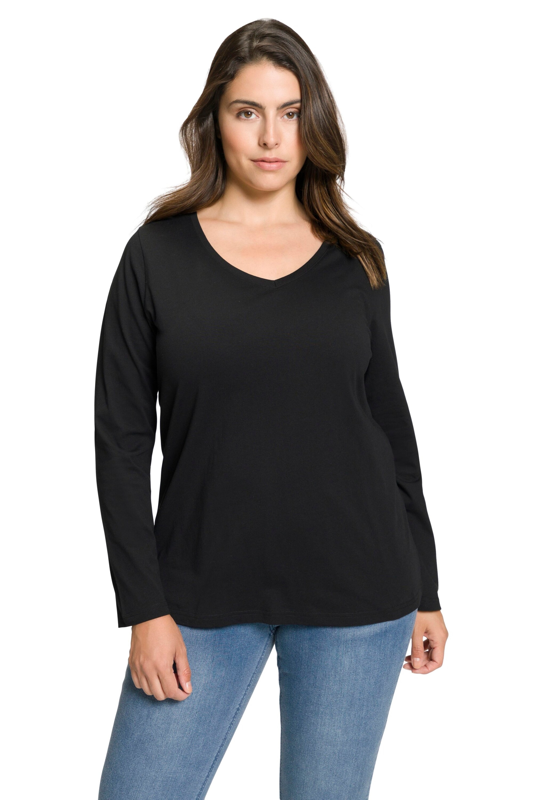 Ulla Popken Shirt in Schwarz: Vorderseite