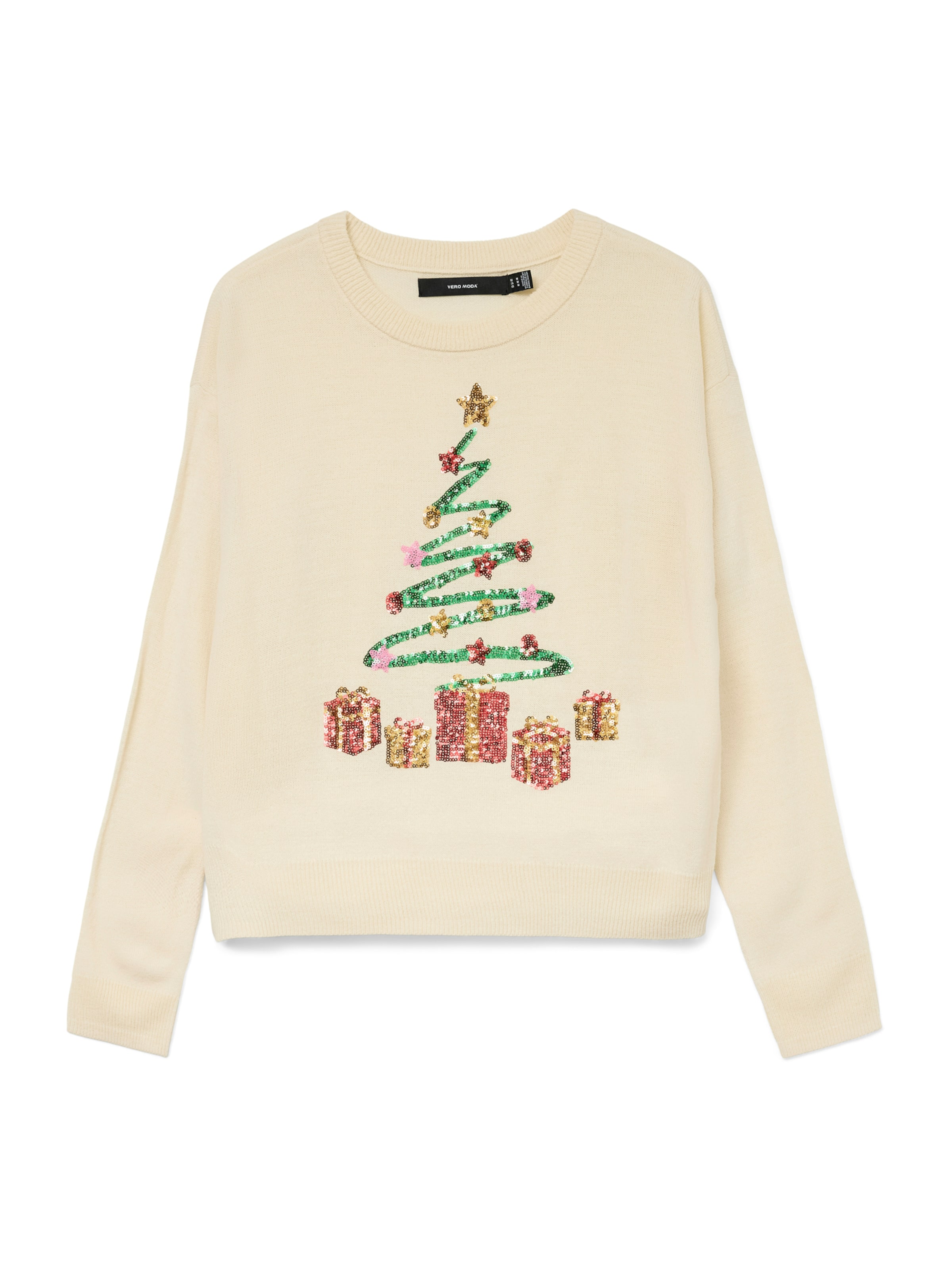 VERO MODA Pulover | pesek / zelena / rdeča barva, Prikaz izdelka