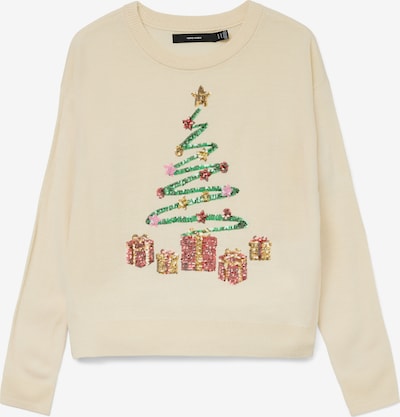 VERO MODA Pulover u pijesak / zelena / crvena, Pregled proizvoda