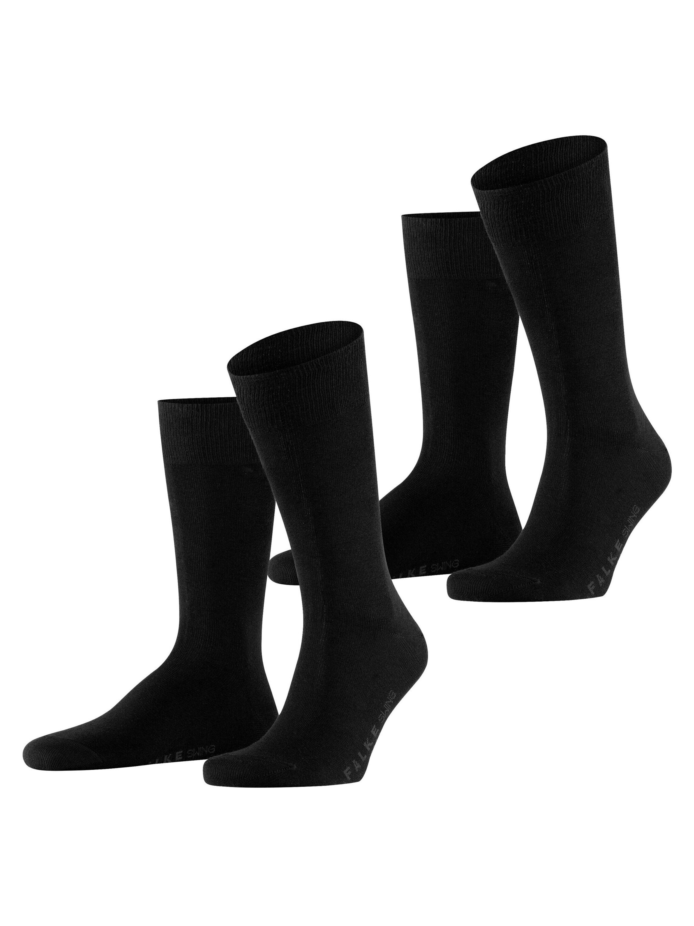 FALKE Socken 'Swing 2-Pack'‌‌‌‌‌‌‌‌‌ in Schwarz: Vorderseite