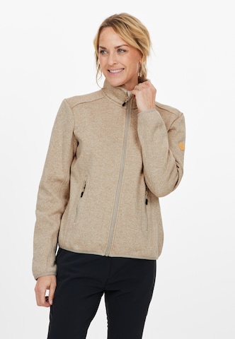 Whistler Athletic Fleece Jacket 'Samani' in Brown: front