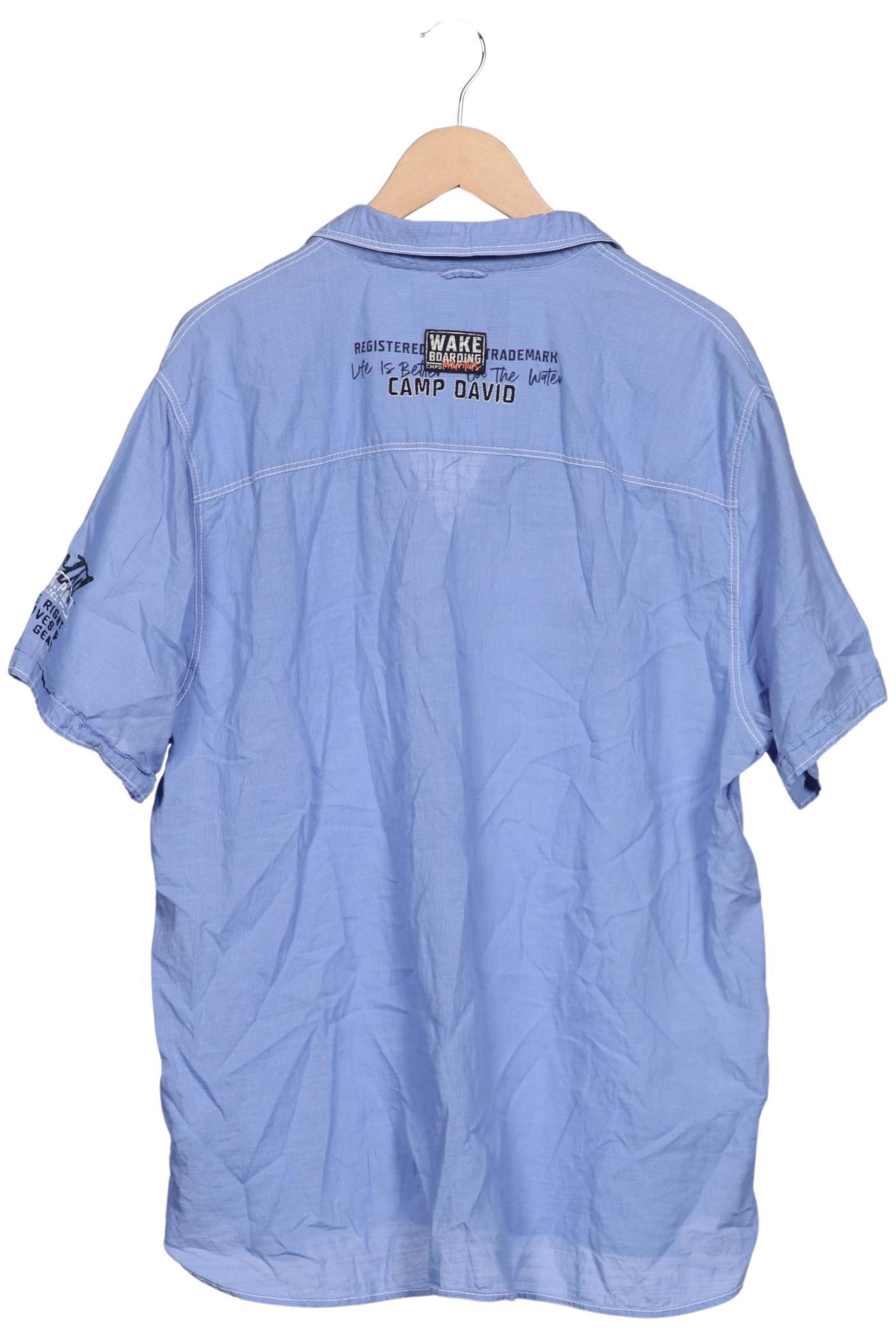 CAMP DAVID Button Up Shirt in XXXL in Blue