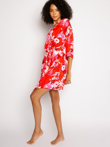 PJ Salvage Dressing Gown ' robe - Watercolor Bloom ' in Red