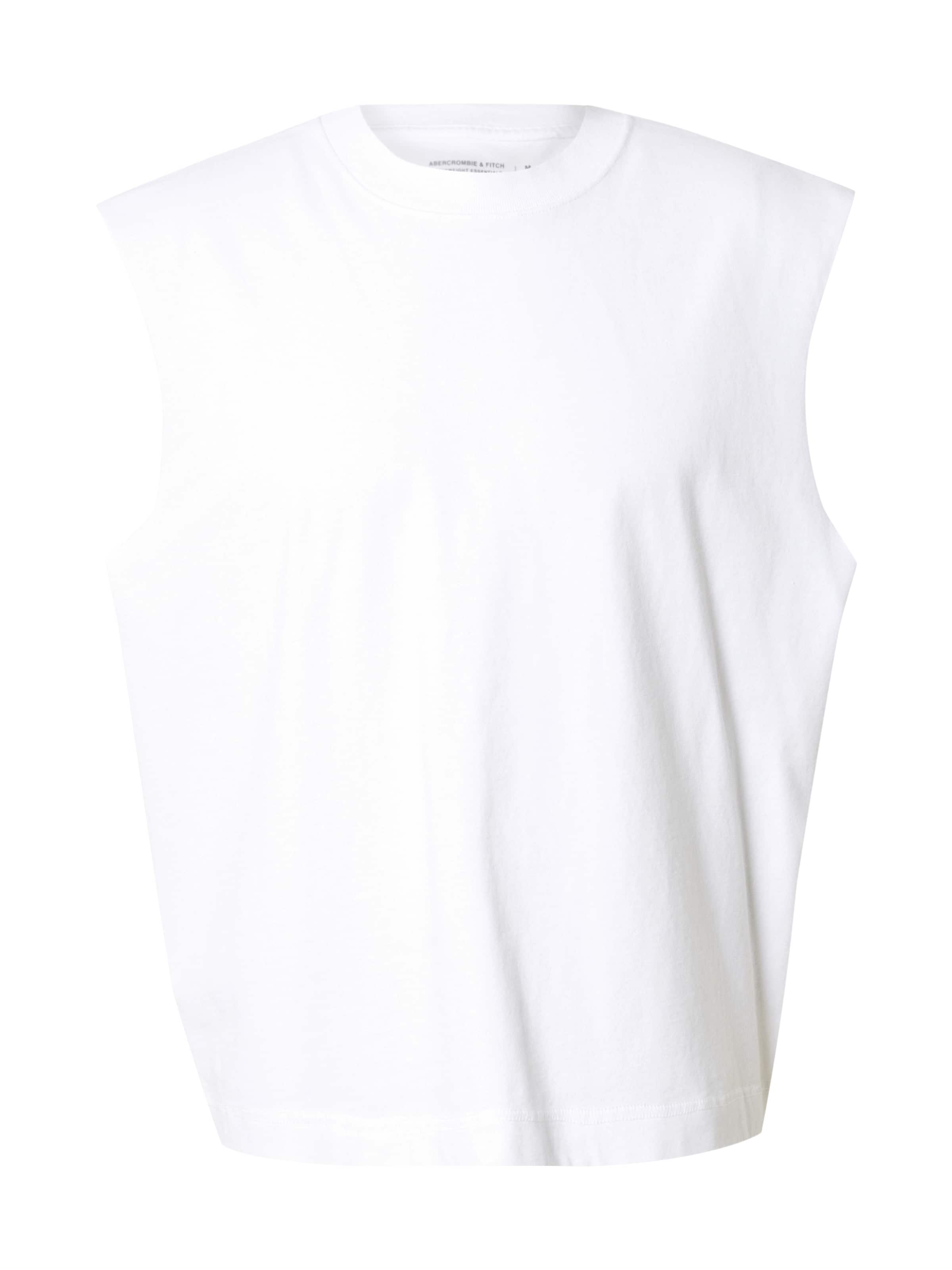 T-Shirt Abercrombie & Fitch en blanc : devant
