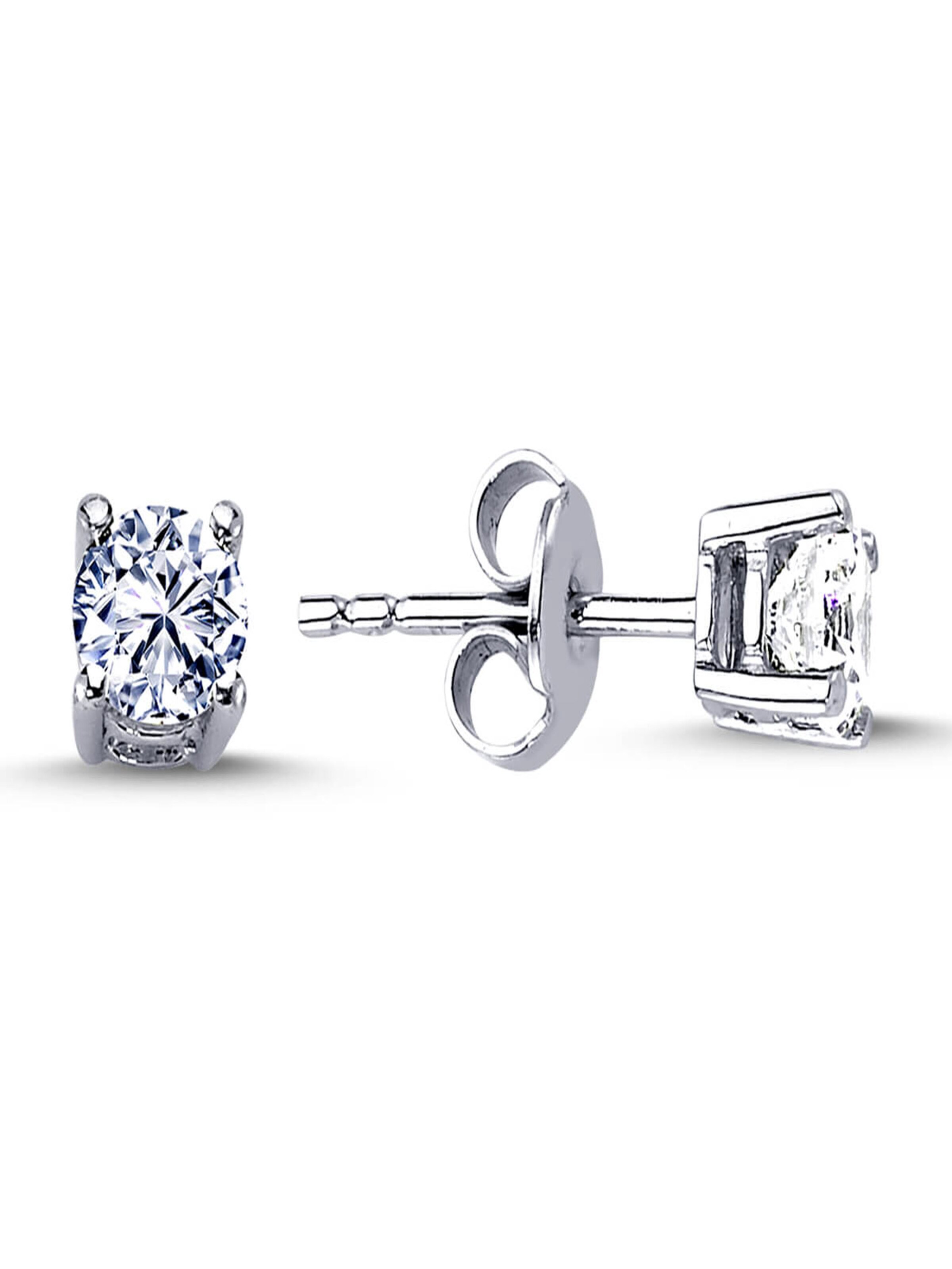 EinStein Diamant Earrings 'Solitär' in Silver: front