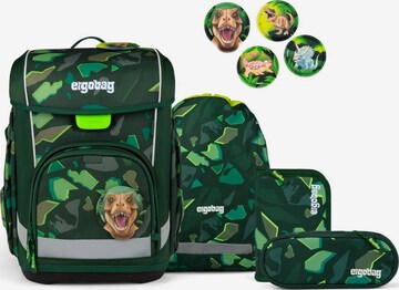 ergobag Backpack 'Schulranzen-Set cubo light Set' in Green: front