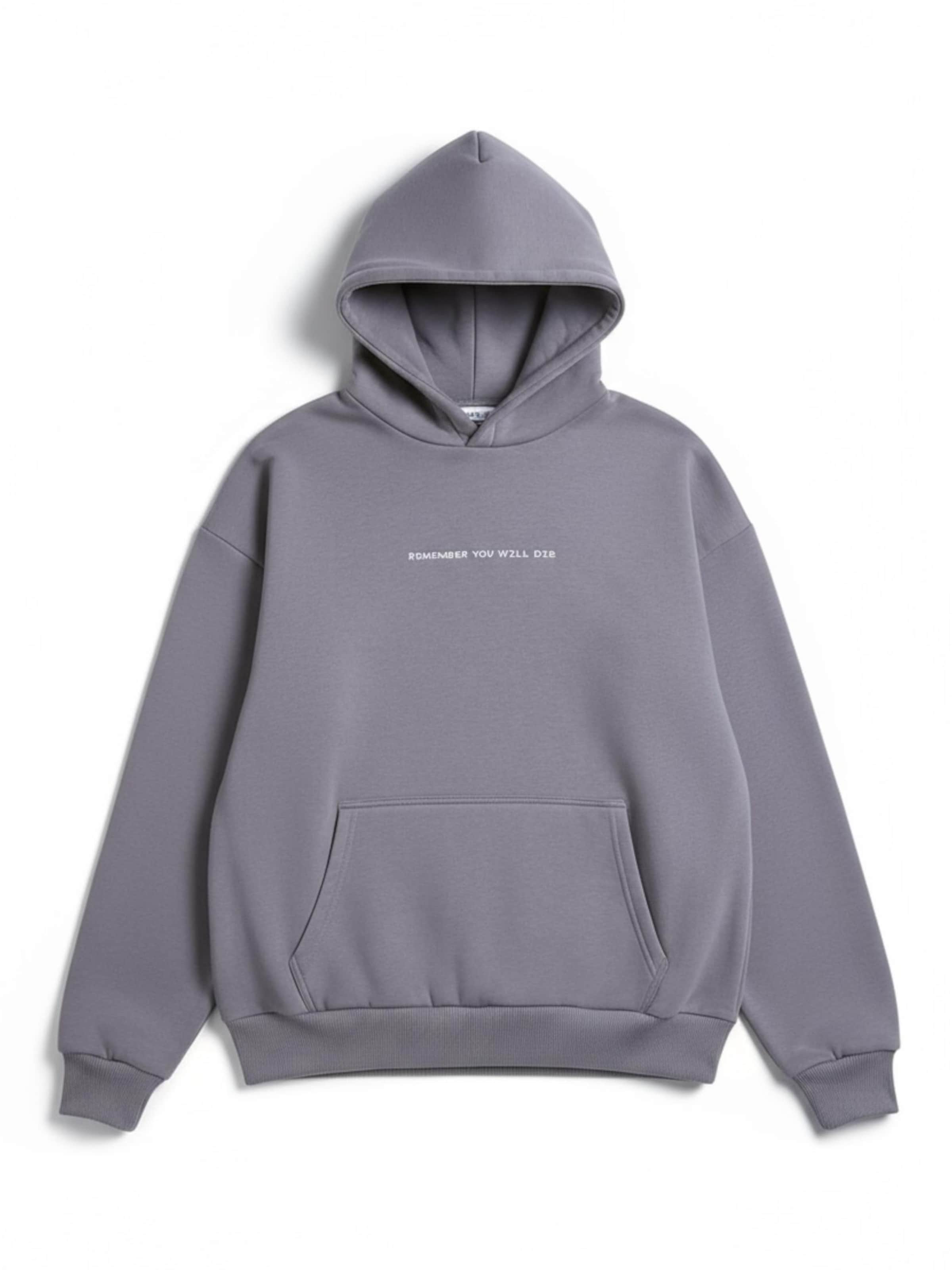 Remember you will die Sweatshirt 'Believe' in Grey: front