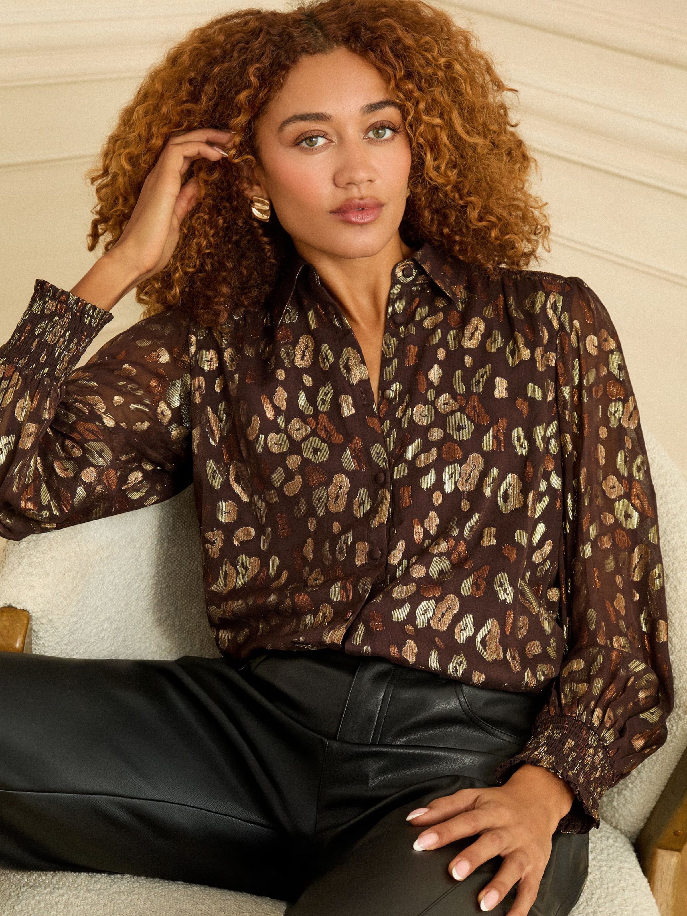 love & roses Bluse in Braun